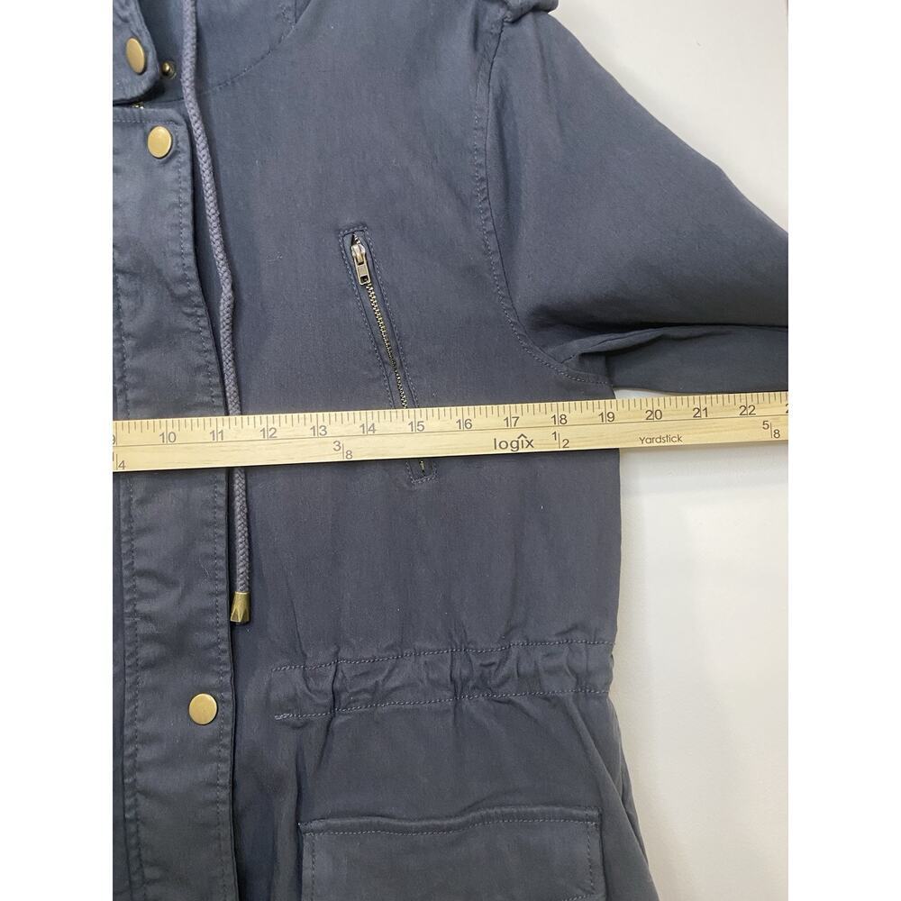 Eden Society Holly Hooded Utility Cargo Jacket L Dark Gray Drawstring Waist - Picture 11 of 14